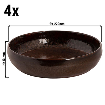 (4 sztuki) BAMA COPPER - Talerz głęboki - Ø 220 mm - Miedź - Prime Gastro