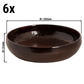 (6 szt.) BAMA COPPER - Talerz głęboki - Ø 22 cm - Miedź - Prime Gastro