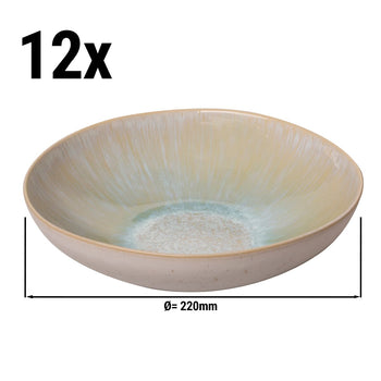 (12 szt.) LIGHT BLUE SEA - Talerz głęboki - Ø 22 cm - Niebieski - Prime Gastro