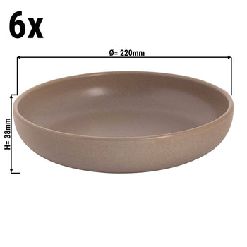 (6 sztuk) SANDY LOAM - Talerz głęboki - Ø 22 cm - Szary - Prime Gastro