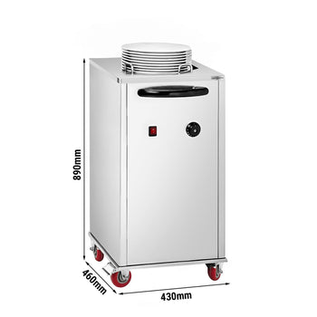 Podgrzewacz do talerzy - podgrzewany - z kółkami - 40 talerzy