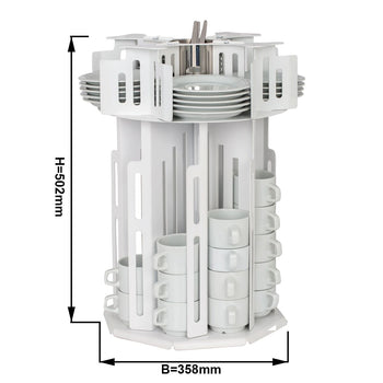 Dozownik filiżanek -/ & spodków - obrotowy - biały - Prime Gastro