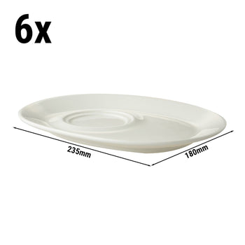 (6 sztuk) LUX - Spodek / Talerz Maastricht - 235x180mm - Kość Słoniowa - Prime Gastro