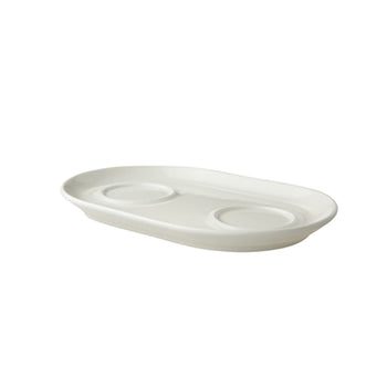 (12 szt.) LUX - Spodek do cukiernicy i dzbanka na mleko Maastricht - 21,5 x 14 cm - Kość słoniowa - Prime Gastro