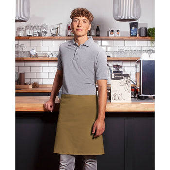 (6 szt) KARLOWSKY | Fartuch w talii Basic - Kolor: camel - Prime Gastro