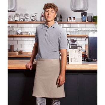 (6 szt) KARLOWSKY | Fartuch w talii Basic- piaskowy - Prime Gastro