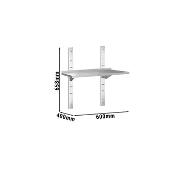 Półki naścienne PREMIUM - 600x400mm - z 1 piętrem - Prime Gastro