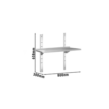 Półki naścienne PREMIUM - 800x300 mm - z 1 piętrem - Prime Gastro