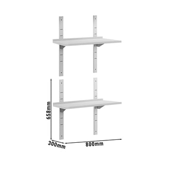 Półki naścienne ECO - 800x300mm - z 2 piętrami - Prime Gastro