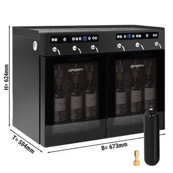 Dozownik wina - 2 strefy klimatyczne - chłodzony - na 6 butelek wina - Prime Gastro