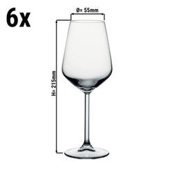 (6 sztuk) Kieliszek do wina - ALLEGRA - 350 ml - przezroczysty