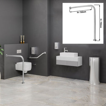 Uchwyt ustawiony pod kątem - Stal nierdzewna - 90° - Długość: 700 mm