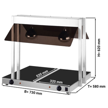 Płyta grzewcza z 2 lampami grzewczymi - Prime Gastro