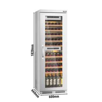 Chłodziarka do wina - 2 strefy klimatyczne - 100 litrów - maks. 72 butelki - Prime Gastro