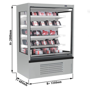 Witryna chłodnicza naścienna - 1250 mm - 455 litrów - z 4 półkami - Prime Gastro