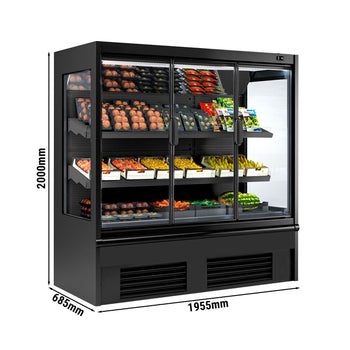 Witryna chłodnicza naścienna - 1955 mm - 555 litrów - z izolowanymi szklanymi drzwiami & 2 półkami - Prime Gastro