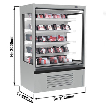 Witryna chłodnicza naścienna - 1020 mm - 602 litry - z 4 półkami - Prime Gastro