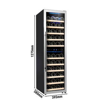 Chłodziarka do wina - 2 strefy klimatyczne - 160 litrów - maks. 53 butelki - Prime Gastro