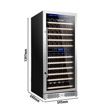 Chłodziarka do wina - 2 strefy klimatyczne - 350 litrów - maks. 116 butelek - Prime Gastro