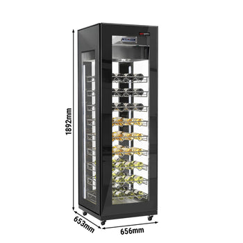 Chłodziarka do wina panoramiczna - 1 strefa klimatyczna - 400 litrów - maks. 81 butelek - Prime Gastro