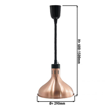 Lampa grzewcza - 175 W - Ø 290 mm - Różowe złoto - Prime Gastro