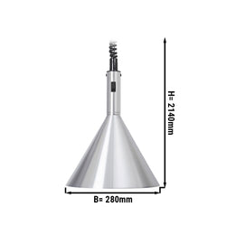 Lampa grzewcza na podczerwień Retro – 250 W – Ø 280 mm – aluminium