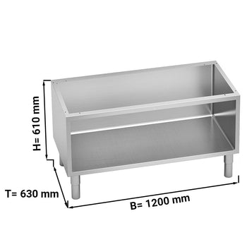Podkonstrukcja otwarta - 1200 mm - z zaokrąglonymi krawędziami - Prime Gastro
