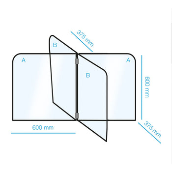 Plastikowy separator stołu / ochrona higieniczna - Zestaw dla 4 stacji roboczych - Prime Gastro
