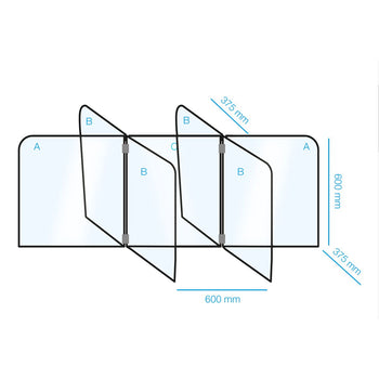 Plastikowy separator stołu / ochrona higieniczna - Zestaw na 6 stacji roboczych - Prime Gastro