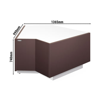 Lada kasowa narożna - 1360 mm - 45° wewnątrz - Prime Gastro