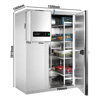 Komora chłodnicza ze stali nierdzewnej - 1500x1500 mm - 3,5 m³ - włącznie z agregatem chłodniczym - Prime Gastro