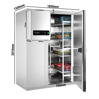 Komora chłodnicza ze stali nierdzewnej - 1800x1500mm - 4,06m³ - włącznie z agregatem chłodniczym - Prime Gastro