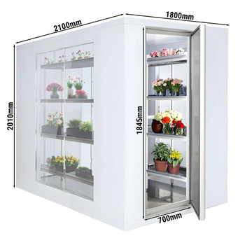 Komora chłodnicza - 1800x2100mm - 5,88m³ - z 3 szklanymi bokami - Prime Gastro