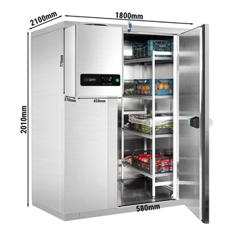 Komora chłodnicza ze stali nierdzewnej - 1800x2100mm - 5,88m³ - włącznie z agregatem chłodniczym - Prime Gastro