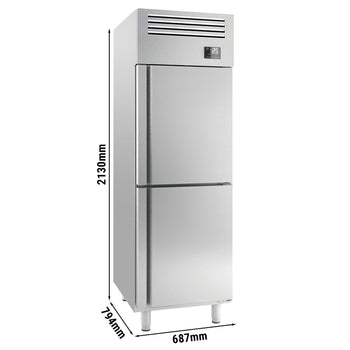 Chłodziarka PREMIUM PLUS - GN 2/1 - 560 litrów - z 2 półdrzwiami ze stali nierdzewnej