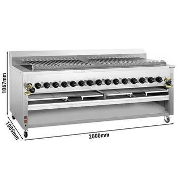 Grill gazowy o dużej mocy – do Adana i szaszłyków – na 30 automatycznie obracających się szpikulców - Prime Gastro