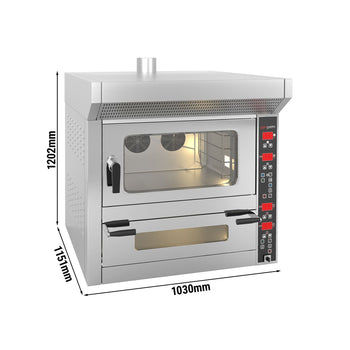 Piec konwekcyjno-parowy - Cyfrowy - Piec konwekcyjny piekarniczy - 4x EN 60x40 & Piec do pizzy - 7x Ø 25cm - Prime Gastro