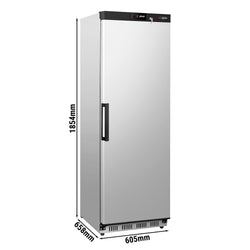 Lagerkühlschrank Edelstahl PREMIUM - 400 Liter - mit 1 Tür - Innenseite der Tür aus Kunststoff