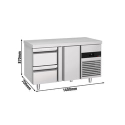 Stół chłodniczy PREMIUM - 1400x700mm - z 1 drzwiami - z 2 szufladami