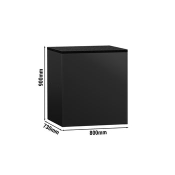 Lada kasowa MADRID - 800 mm - Blat z czarnego marmuru - Czarny mat - Prime Gastro