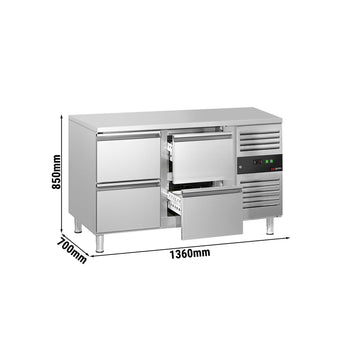 Stół chłodniczy ECO - 1360x700 mm - z 4 szufladami - Prime Gastro