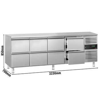Stół chłodniczy ECO - 2230x700 mm - z 8 szufladami - Prime Gastro