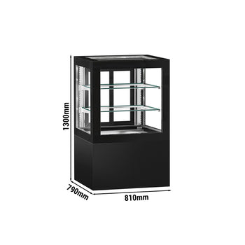 Witryny ekspozycyjne na ciasta - 810 mm - z oświetleniem LED & 2 półkami - Prime Gastro