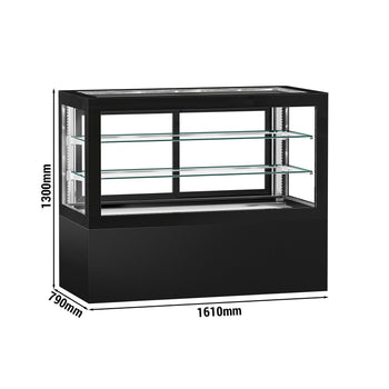 Witryny ekspozycyjne na ciasta - 1610 mm - z oświetleniem LED & 2 półkami - Prime Gastro