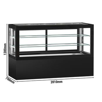 Witryny ekspozycyjne na ciasta - 2010 mm - z oświetleniem LED & 2 półkami - Prime Gastro
