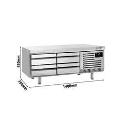 Podstawa chłodnicza PREMIUM PLUS - 2 ~ +8°C - 1400mm - 190l - 4 szuflady - 4x GN 1/1 - linia 700