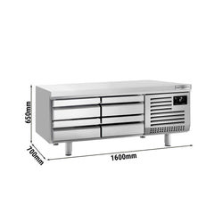 Podstawa chłodnicza Premium PLUS - 1600 mm - 225 litrów - 4 szuflady