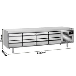 Podstawa chłodnicza PREMIUM PLUS - 2 ~ +8°C - 2400mm - 435l - 8 szuflad - 8x GN 1/1 - linia 700