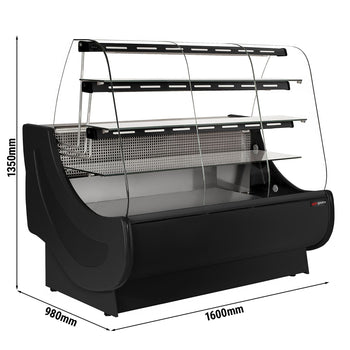 Lada chłodnicza i cukiernicza – 1600 mm – z oświetleniem – 3 półki i wysuwane półki na torty - Prime Gastro