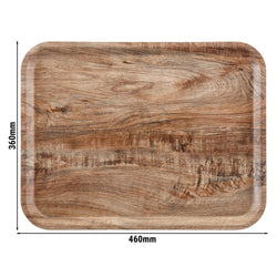 (24 sztuki) CAMBRO | MADEIRA – Taca laminowana – prostokątna – 360 x 460 mm – wygląd drewna – jasna oliwka
